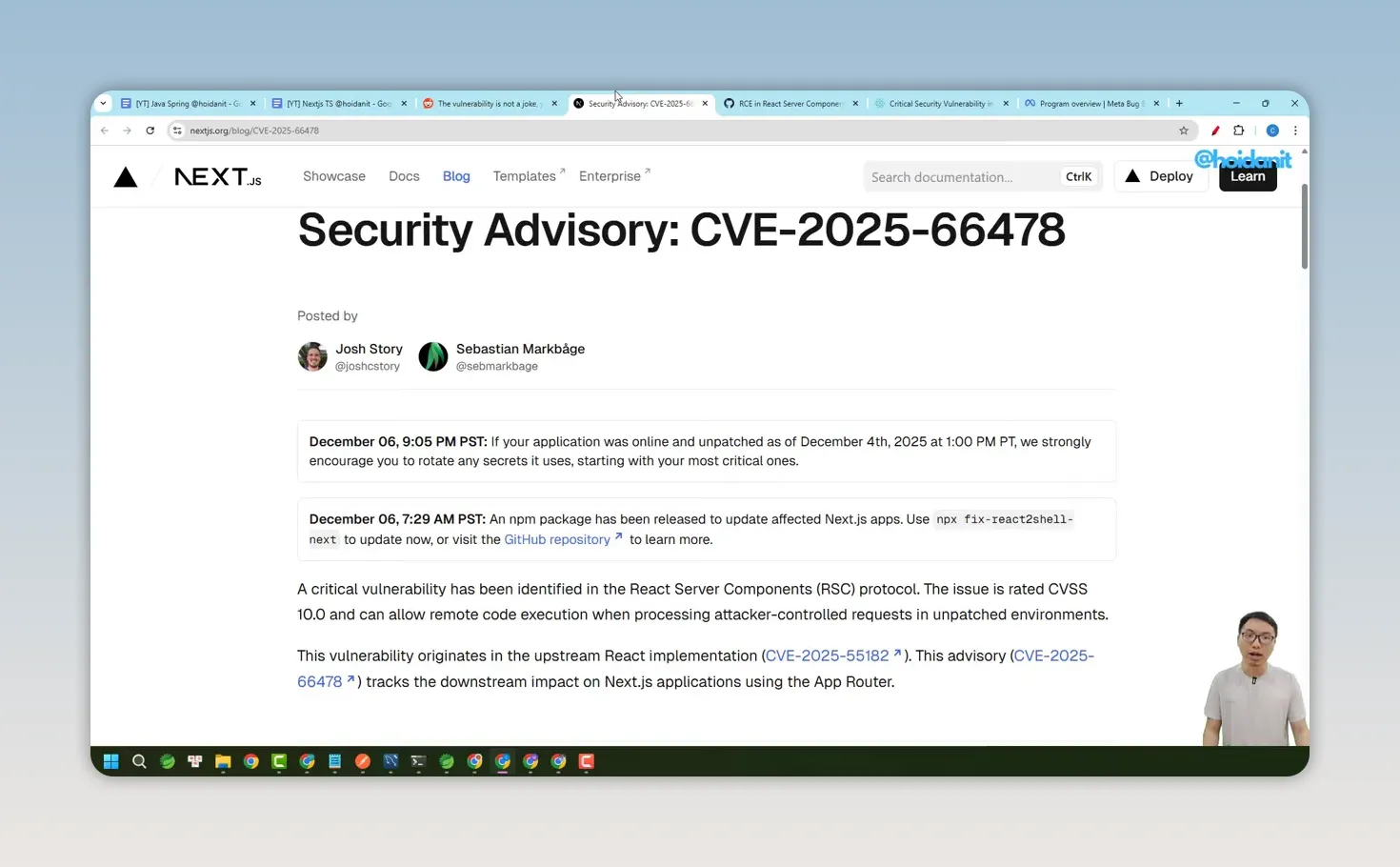 CVE-2025-66478: Cách vá lỗ hổng Next.js và React