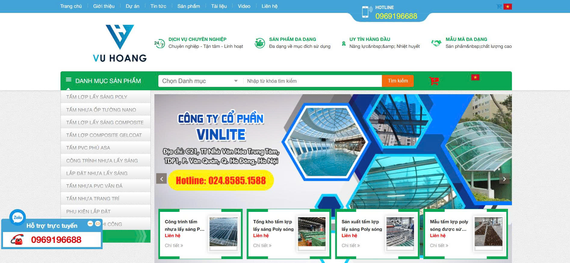 Website Doanh Nghiệp Nhựa Lấy Sáng Phát Lộc