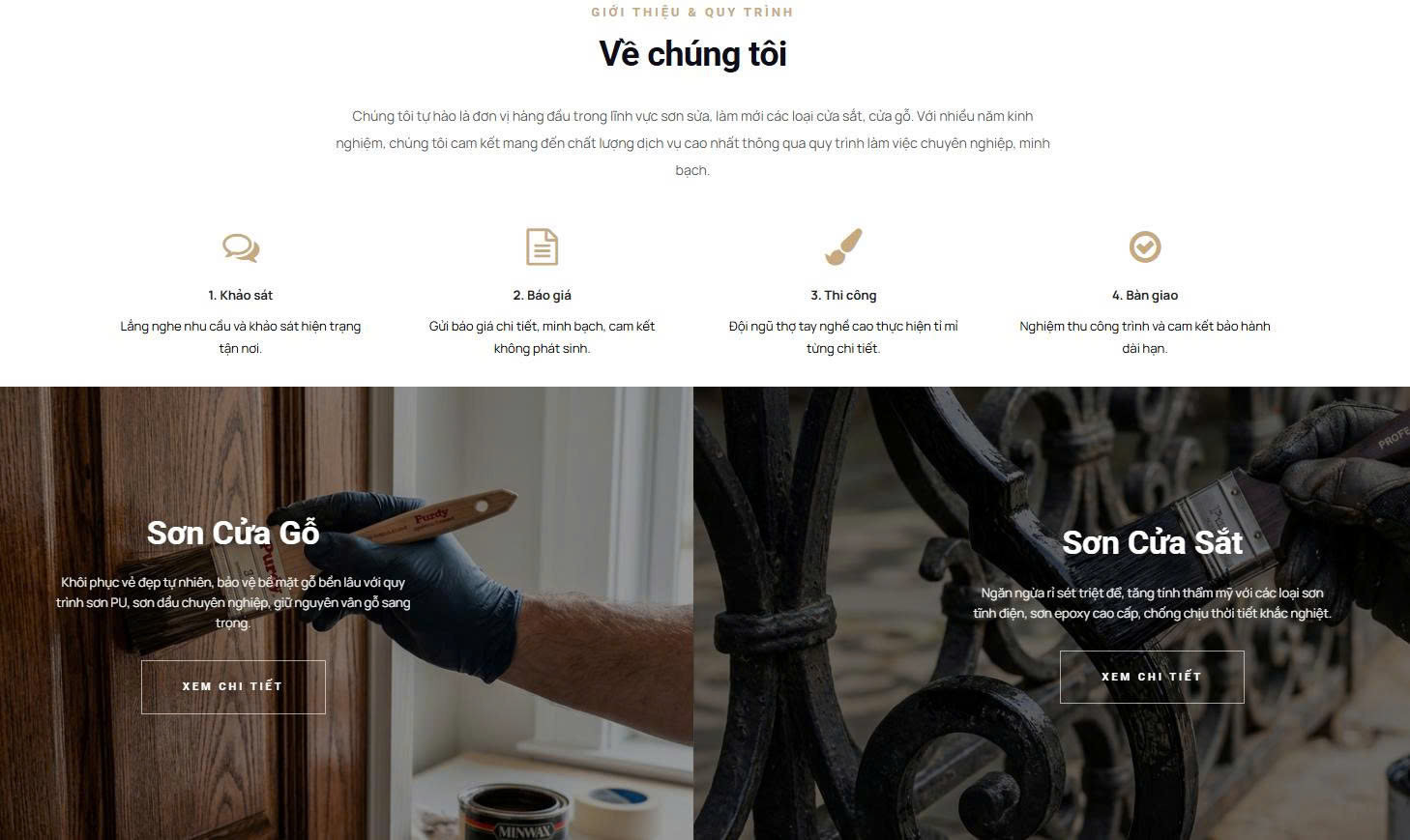 Landing Page Dịch Vụ Sơn Cửa Gỗ Cửa Sắt Hà Nội